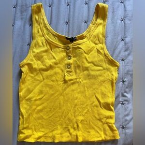 NWT Yellow Cropped Tank Top Size M